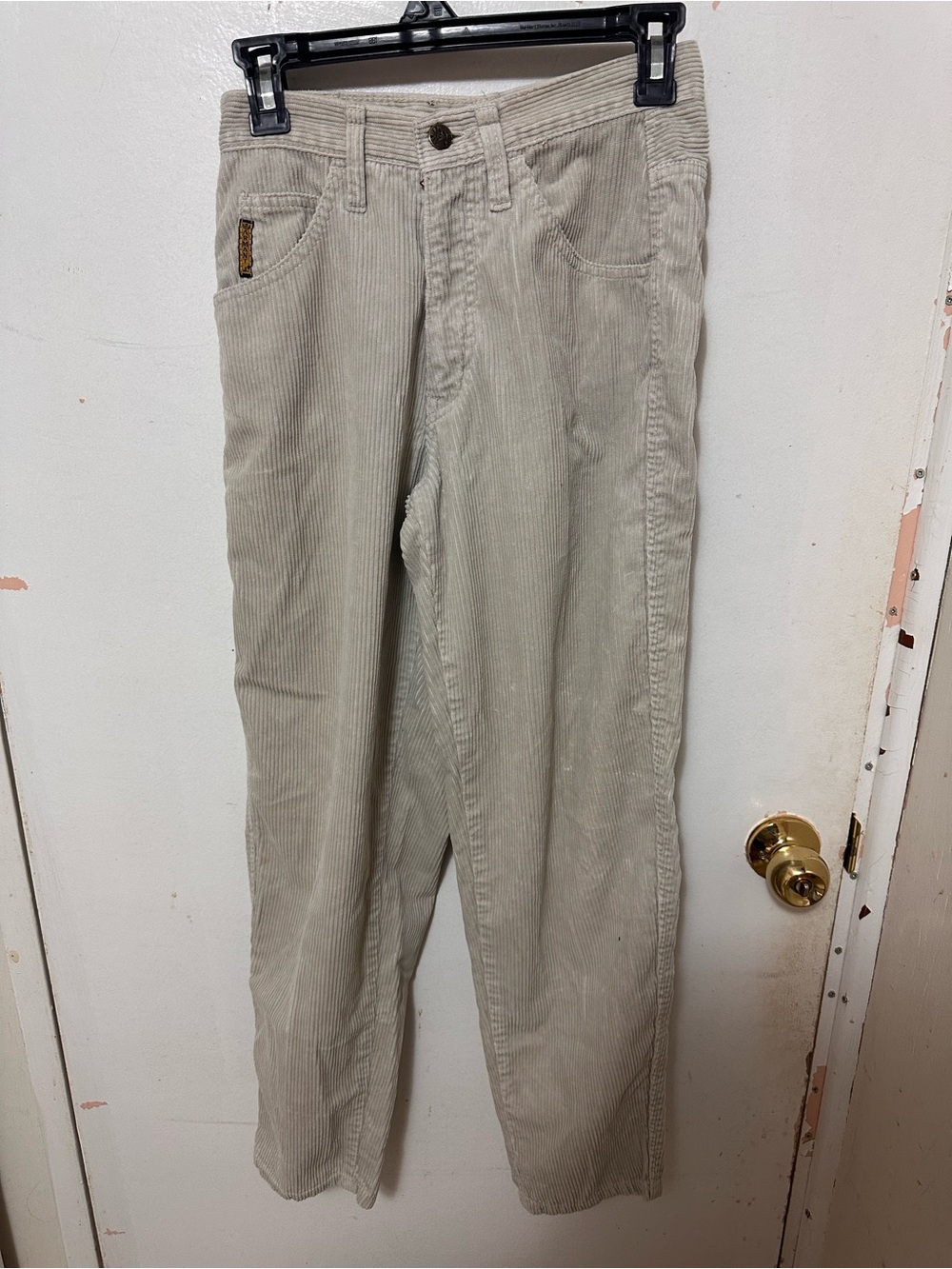Vintage Armani Jeans Cream Corduroy Pants High Waisted Made in Italy Sz 28/US 4